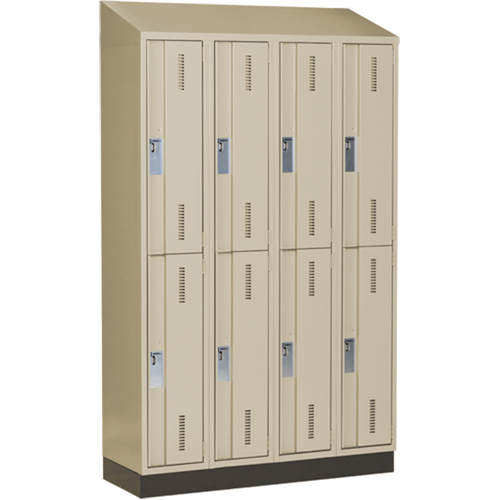 Concorde Heavy-Duty Lockers, 2 -tier, Bank of 4, 48" x 18" x 82", Steel, Beige, Welded (Assembled) Sécurité Médic