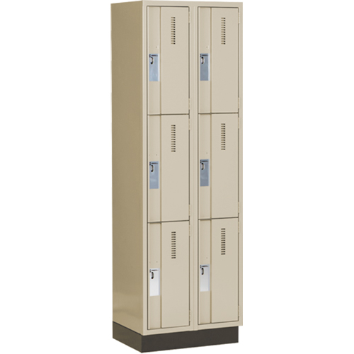 Casiers robustes Concorde, 3 niveaux, Bloc de 2, 24" x 18" x 76", Acier, Beige, Soud&eacute; (assembl&eacute;) Sécurité Médic