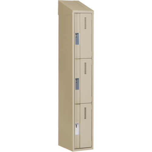Concorde Heavy-Duty Lockers, 3 -tier, 12" x 18" x 78", Steel, Beige, Welded (Assembled) Sécurité Médic