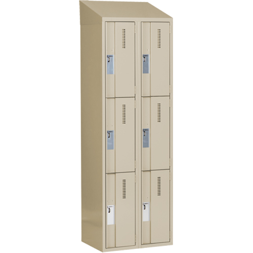 Concorde Heavy-Duty Lockers, 3 -tier, Bank of 2, 24" x 18" x 78", Steel, Beige, Welded (Assembled) Sécurité Médic