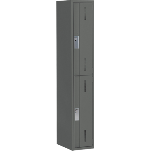 Concorde Heavy-Duty Lockers, 2 -tier, 12" x 18" x 72", Steel, Charcoal, Welded (Assembled) Sécurité Médic