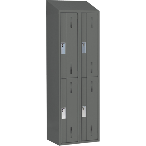 Casiers robustes Concorde, 2 niveaux, Bloc de 2, 24" x 18" x 78", Acier, Charbon, Soud&eacute; (assembl&eacute;) Sécurité Médic