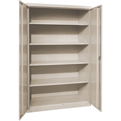 Deep Hi-Boy Storage Cabinet, Steel, 4 Shelves, 72" H x 36" W x 24" D, Beige Sécurité Médic