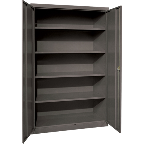 Deep Hi-Boy Storage Cabinet, Steel, 4 Shelves, 72" H x 36" W x 24" D, Charcoal Sécurité Médic