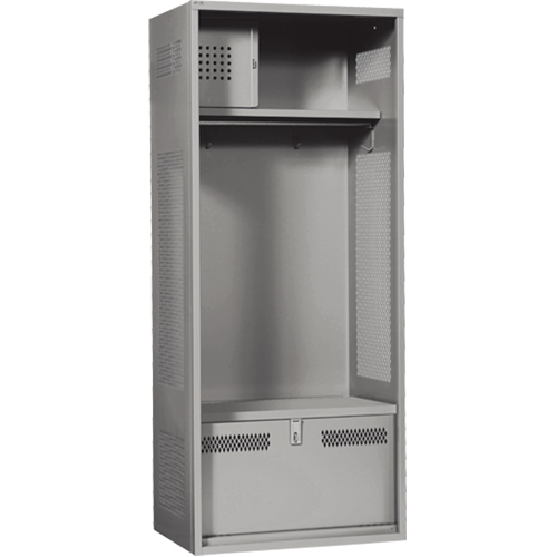 Gear Locker, Steel, 24" W x 24" D x 72" H, Grey Sécurité Médic