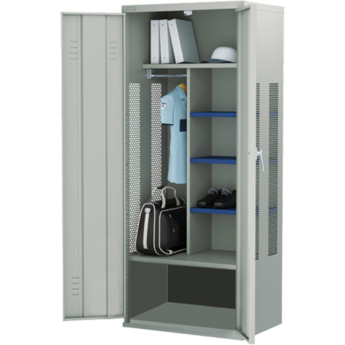 Gear Locker, Steel, 36" W x 24" D x 72" H, Grey Sécurité Médic