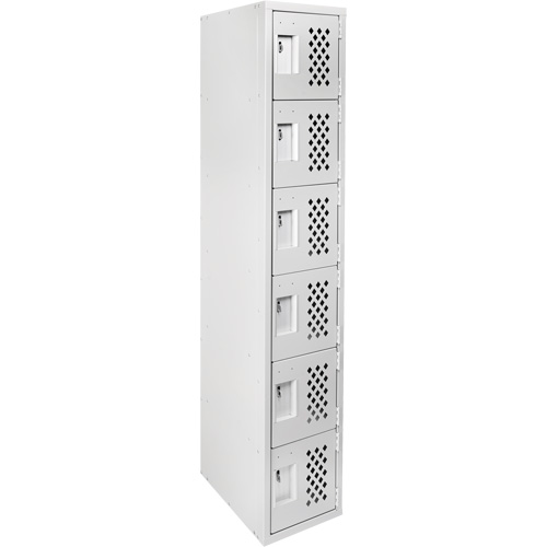 Clean-Line Perforated Lockerette, 6 -tier, 12" x 72" x 12", Steel Sécurité Médic