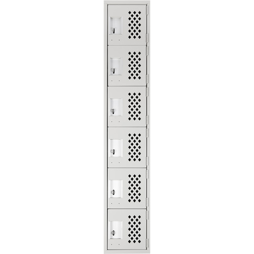 Clean-Line Perforated Lockerette, 6 -tier, 12" x 72" x 12", Steel Sécurité Médic