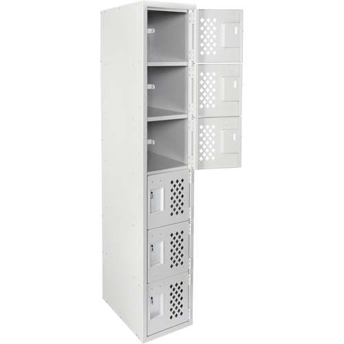 Clean-Line Perforated Lockerette, 6 -tier, 12" x 72" x 12", Steel Sécurité Médic