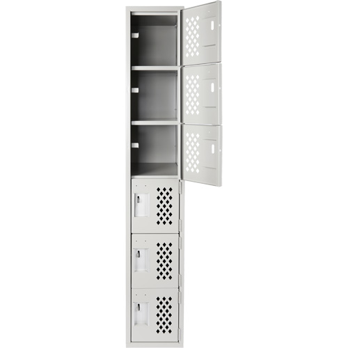 Clean-Line Perforated Lockerette, 6 -tier, 12" x 72" x 12", Steel Sécurité Médic