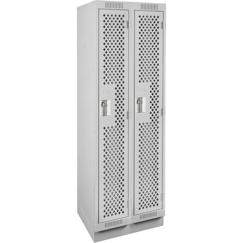 Casiers Clean Line, Bloc de 2, 24" x 12" x 76", Acier, Gris, Rivet (assembl&eacute;), Perfor&eacute; Sécurité Médic