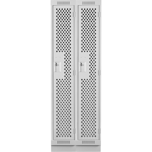 Casiers Clean Line, Bloc de 2, 24" x 12" x 76", Acier, Gris, Rivet (assembl&eacute;), Perfor&eacute; Sécurité Médic