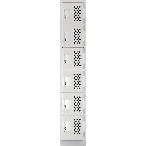 Clean-Line Perforated Lockerette, 6 -tier, 12" x 72" x 12", Steel Sécurité Médic