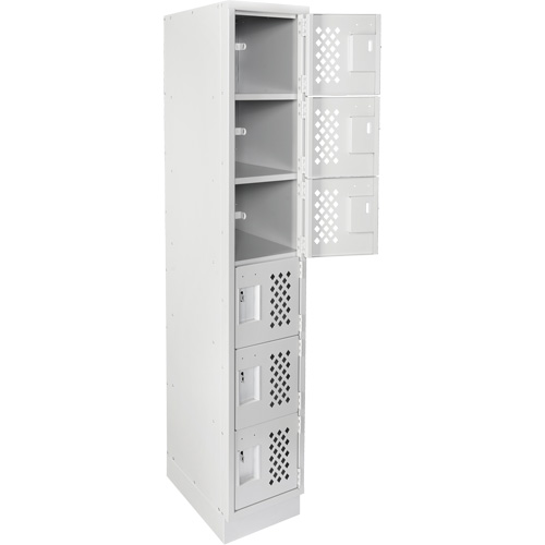 Clean-Line Perforated Lockerette, 6 -tier, 12" x 72" x 12", Steel Sécurité Médic