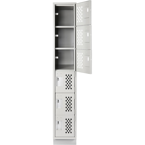 Clean-Line Perforated Lockerette, 6 -tier, 12" x 72" x 12", Steel Sécurité Médic