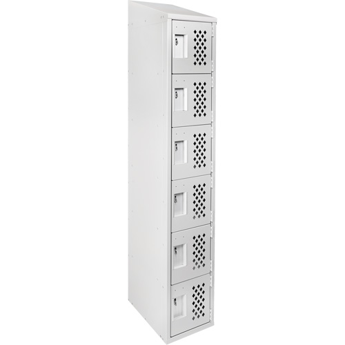 Clean-Line Perforated Lockerette, 6 -tier, 12" x 72" x 12", Steel Sécurité Médic