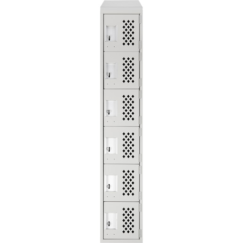 Clean-Line Perforated Lockerette, 6 -tier, 12" x 72" x 12", Steel Sécurité Médic