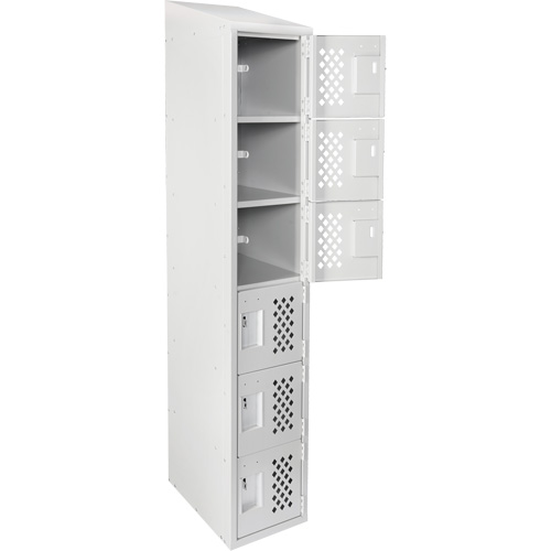 Clean-Line Perforated Lockerette, 6 -tier, 12" x 72" x 12", Steel Sécurité Médic