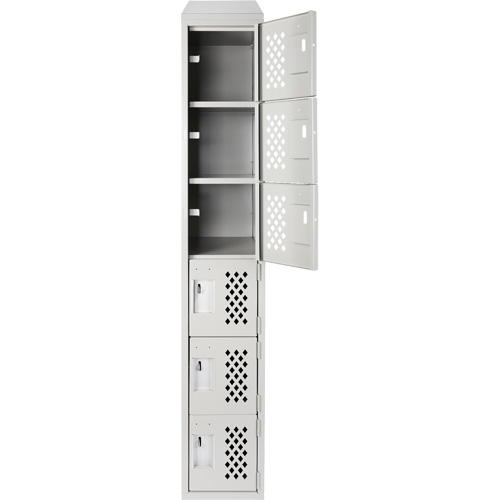 Clean-Line Perforated Lockerette, 6 -tier, 12" x 72" x 12", Steel Sécurité Médic