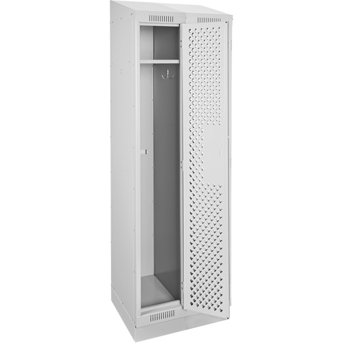 Clean Line Lockers, Bank of 2, 24" x 12" x 82", Steel, Grey, Rivet (Assembled), Perforated Sécurité Médic