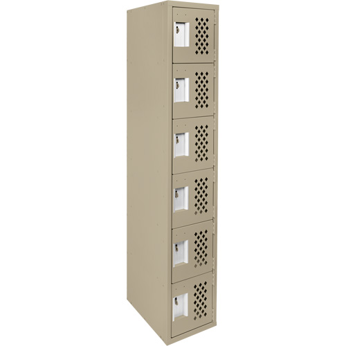 Clean-Line Perforated Lockerette, 6 -tier, 12" x 72" x 12", Steel Sécurité Médic