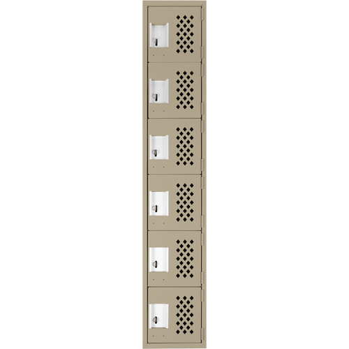 Clean-Line Perforated Lockerette, 6 -tier, 12" x 72" x 12", Steel Sécurité Médic