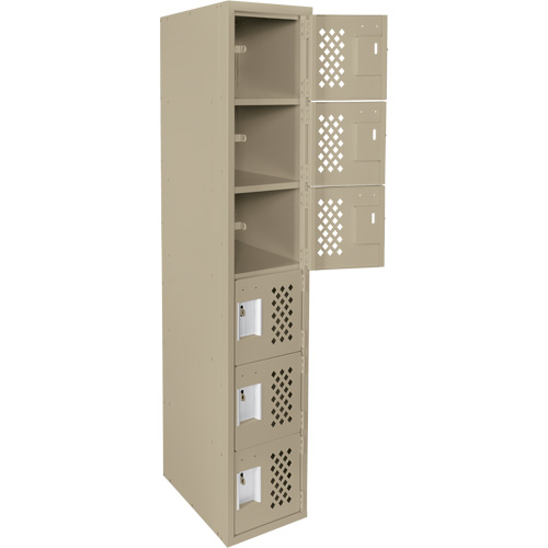 Clean-Line Perforated Lockerette, 6 -tier, 12" x 72" x 12", Steel Sécurité Médic
