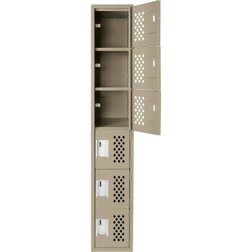 Clean-Line Perforated Lockerette, 6 -tier, 12" x 72" x 12", Steel Sécurité Médic