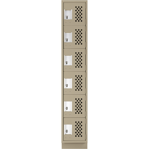 Clean-Line Perforated Lockerette, 6 -tier, 12" x 72" x 12", Steel Sécurité Médic