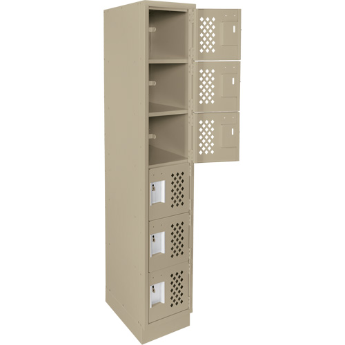 Clean-Line Perforated Lockerette, 6 -tier, 12" x 72" x 12", Steel Sécurité Médic