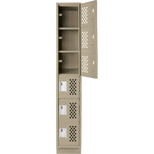Clean-Line Perforated Lockerette, 6 -tier, 12" x 72" x 12", Steel Sécurité Médic