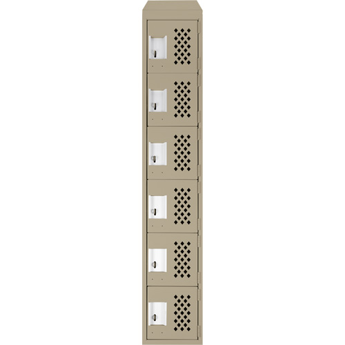 Clean-Line Perforated Lockerette, 6 -tier, 12" x 72" x 12", Steel Sécurité Médic