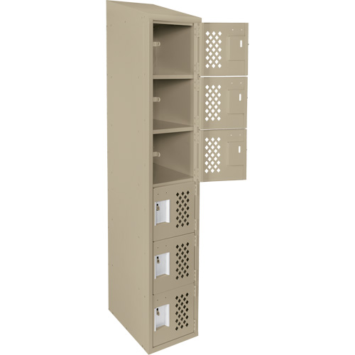 Clean-Line Perforated Lockerette, 6 -tier, 12" x 72" x 12", Steel Sécurité Médic