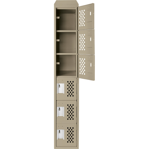 Clean-Line Perforated Lockerette, 6 -tier, 12" x 72" x 12", Steel Sécurité Médic