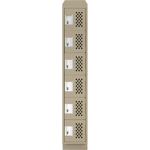 Clean-Line Perforated Lockerette, 6 -tier, 12" x 72" x 12", Steel Sécurité Médic
