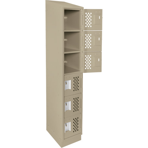 Clean-Line Perforated Lockerette, 6 -tier, 12" x 72" x 12", Steel Sécurité Médic