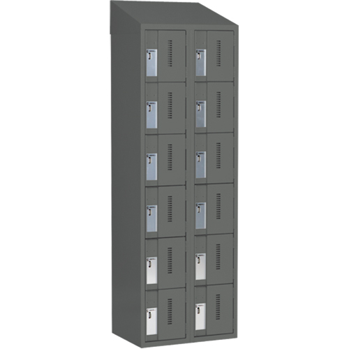 Casiers robustes Concorde, 6 niveaux, Bloc de 2, 24" x 18" x 78", Acier, Charbon, Soud&eacute; (assembl&eacute;) Sécurité Médic
