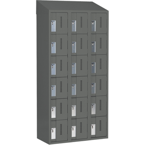 Casiers robustes Concorde, 6 niveaux, Bloc de 3, 36" x 18" x 78", Acier, Charbon, Soud&eacute; (assembl&eacute;) Sécurité Médic