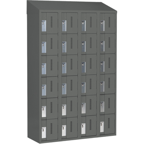 Casiers robustes Concorde, 6 niveaux, Bloc de 4, 48" x 18" x 78", Acier, Charbon, Soud&eacute; (assembl&eacute;) Sécurité Médic