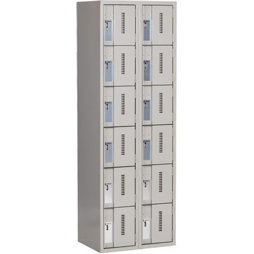 Casiers robustes Concorde, 6 niveaux, Bloc de 2, 24" x 18" x 72", Acier, Gris, Soud&eacute; (assembl&eacute;) Sécurité Médic