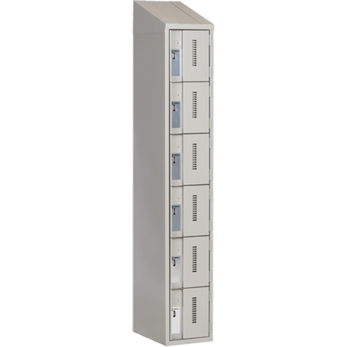 Concorde Heavy-Duty Lockers, 6 -tier, 12" x 18" x 78", Steel, Grey, Welded (Assembled) Sécurité Médic