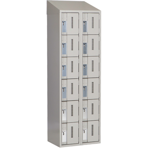 Casiers robustes Concorde, 6 niveaux, Bloc de 2, 24" x 18" x 78", Acier, Gris, Soud&eacute; (assembl&eacute;) Sécurité Médic