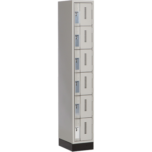 Concorde Heavy-Duty Lockers, 6 -tier, 12" x 18" x 76", Steel, Grey, Welded (Assembled) Sécurité Médic