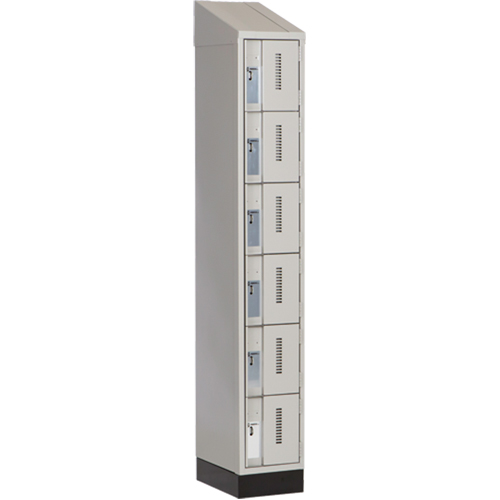 Concorde Heavy-Duty Lockers, 6 -tier, 12" x 18" x 82", Steel, Grey, Welded (Assembled) Sécurité Médic