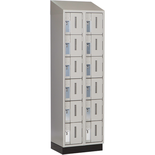 Casiers robustes Concorde, 6 niveaux, Bloc de 2, 24" x 18" x 82", Acier, Gris, Soud&eacute; (assembl&eacute;) Sécurité Médic