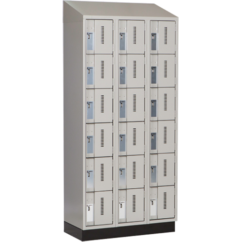 Concorde Heavy-Duty Lockers, 6 -tier, Bank of 3, 36" x 18" x 82", Steel, Grey, Welded (Assembled) Sécurité Médic