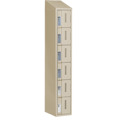 Concorde Heavy-Duty Lockers, 6 -tier, 12" x 18" x 78", Steel, Beige, Welded (Assembled) Sécurité Médic