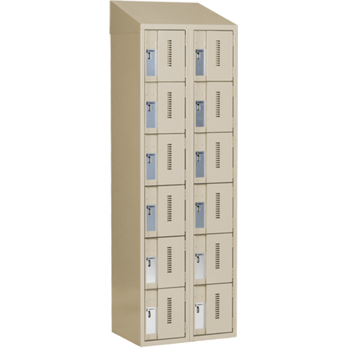 Casiers robustes Concorde, 6 niveaux, Bloc de 2, 24" x 18" x 78", Acier, Beige, Soud&eacute; (assembl&eacute;) Sécurité Médic