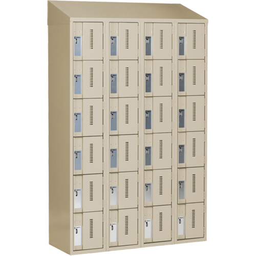 Casiers robustes Concorde, 6 niveaux, Bloc de 4, 48" x 18" x 78", Acier, Beige, Soud&eacute; (assembl&eacute;) Sécurité Médic