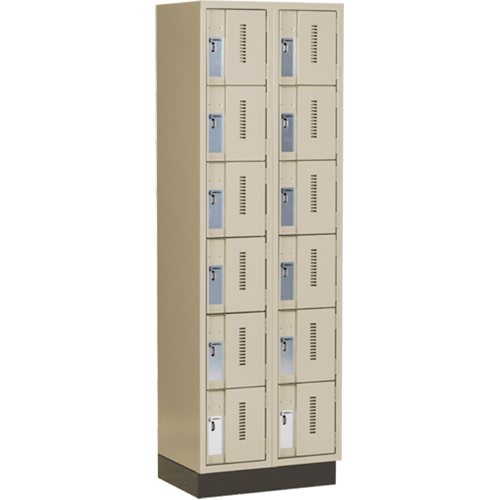 Casiers robustes Concorde, 6 niveaux, Bloc de 2, 24" x 18" x 76", Acier, Beige, Soud&eacute; (assembl&eacute;) Sécurité Médic